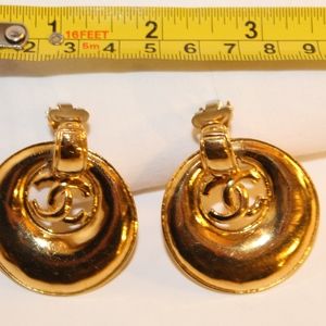 CHANEL vintage door knocker style clip on earrings